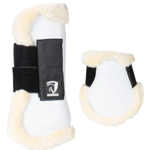 PVC BEENBESCHERMERS MET BONT SET VAN 4
