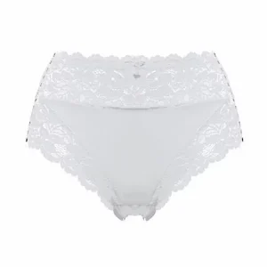 J&C dames slip microvezel kant wit