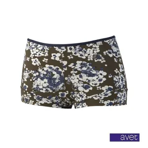 Avet dames boxershort microvezel Small flowers kaki