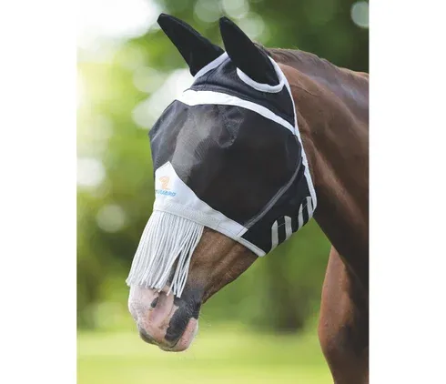 Shires vliegenmasker met oren en neus franjes 6664