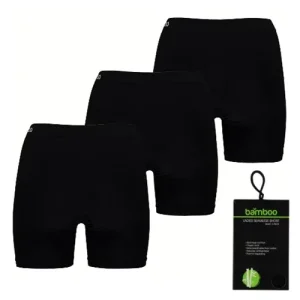Apollo dames bamboo naadloos Basic short 3-pack zwart