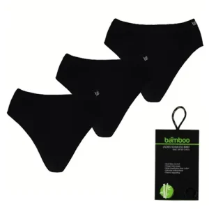 Apollo dames bamboo naadloos Basic Hip slip 3-pack zwart