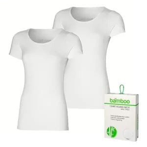 Apollo dames t-shirts ronde hals Bamboo wit 2-pack