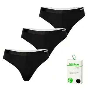 Apollo dames strings Bamboo 3-pack zwart