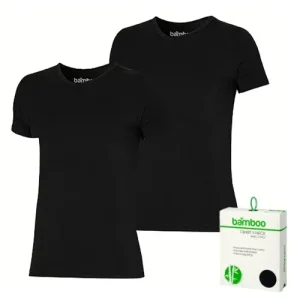 Apollo heren t-shirts V-hals Bamboo zwart 2-pack
