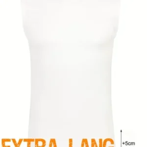 Beeren heren mouwloos shirt extra lang wit