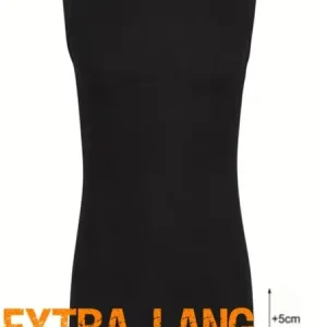 Beeren heren mouwloos shirt extra lang zwart