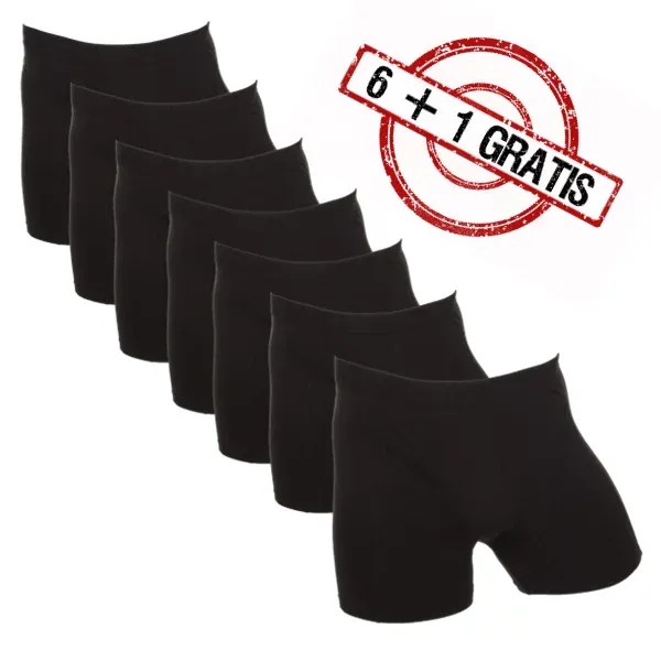 Fun2wear heren boxershort zwart 6+1 GRATIS